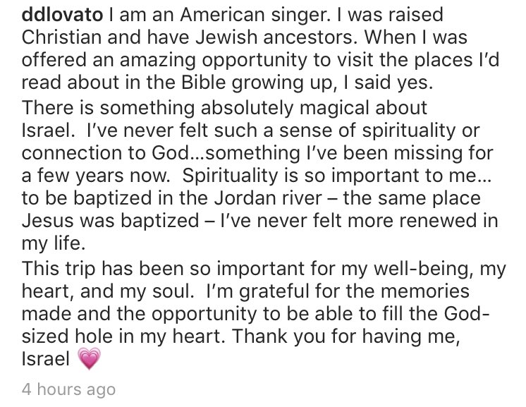 Y’all Demi Lovato got baptized and is now walking in a new life!!!!! ❤️🙌🏻
CAN WE JUST TALK ABOUT HOW GOOD JESUS IS ?!?!?! THIS IS AMAZING. PRAISE HIM!!!! 🙌🏻🙌🏻🙌🏻🙌🏻🙌🏻🙌🏻