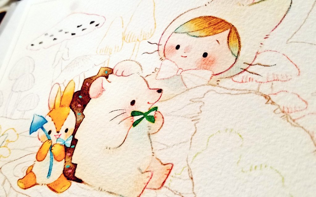 「着くのが12時15分くらいになりそうですが、今日もライブペイントします〜! #ぼ」|＊だてちゃん＊のイラスト