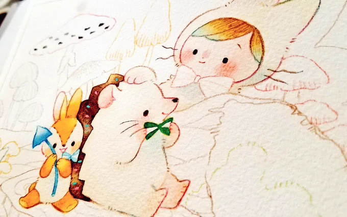 着くのが12時15分くらいになりそうですが、今日もライブペイントします〜! #ぼくとどうぶつ展 
