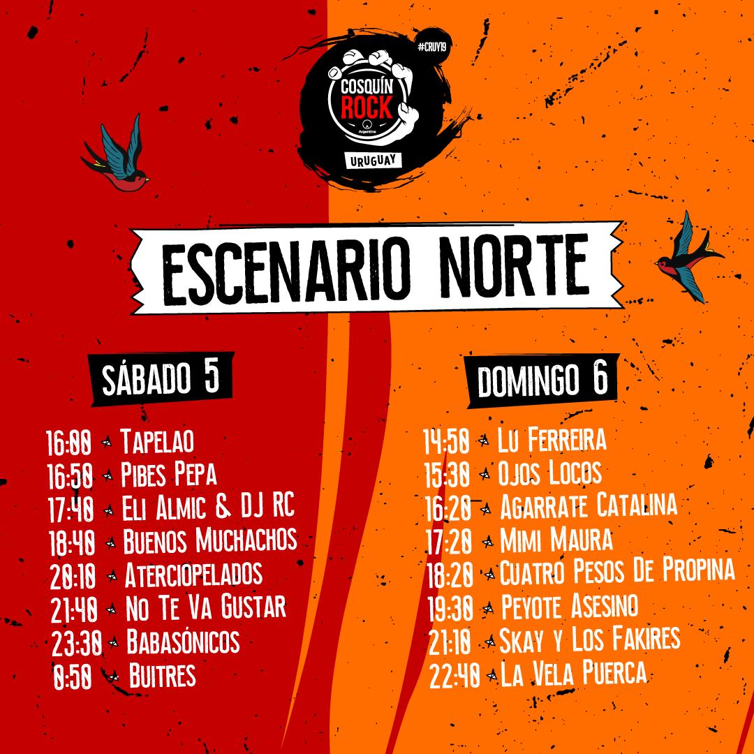 CosquinRockUy's tweet photo. Debido a las fuertes tormentas y por razones de seguridad, las actividades previstas para el día viernes 4 de octubre se reprograman para el domingo 6 de octubre.⁣
⁣
La grilla de artistas se mantiene en su totalidad 💪 ¡Estos son los nuevos HORARIOS oficiales! 
⁣
#CRUY19 https://t.co/AsTJcDv3yr
