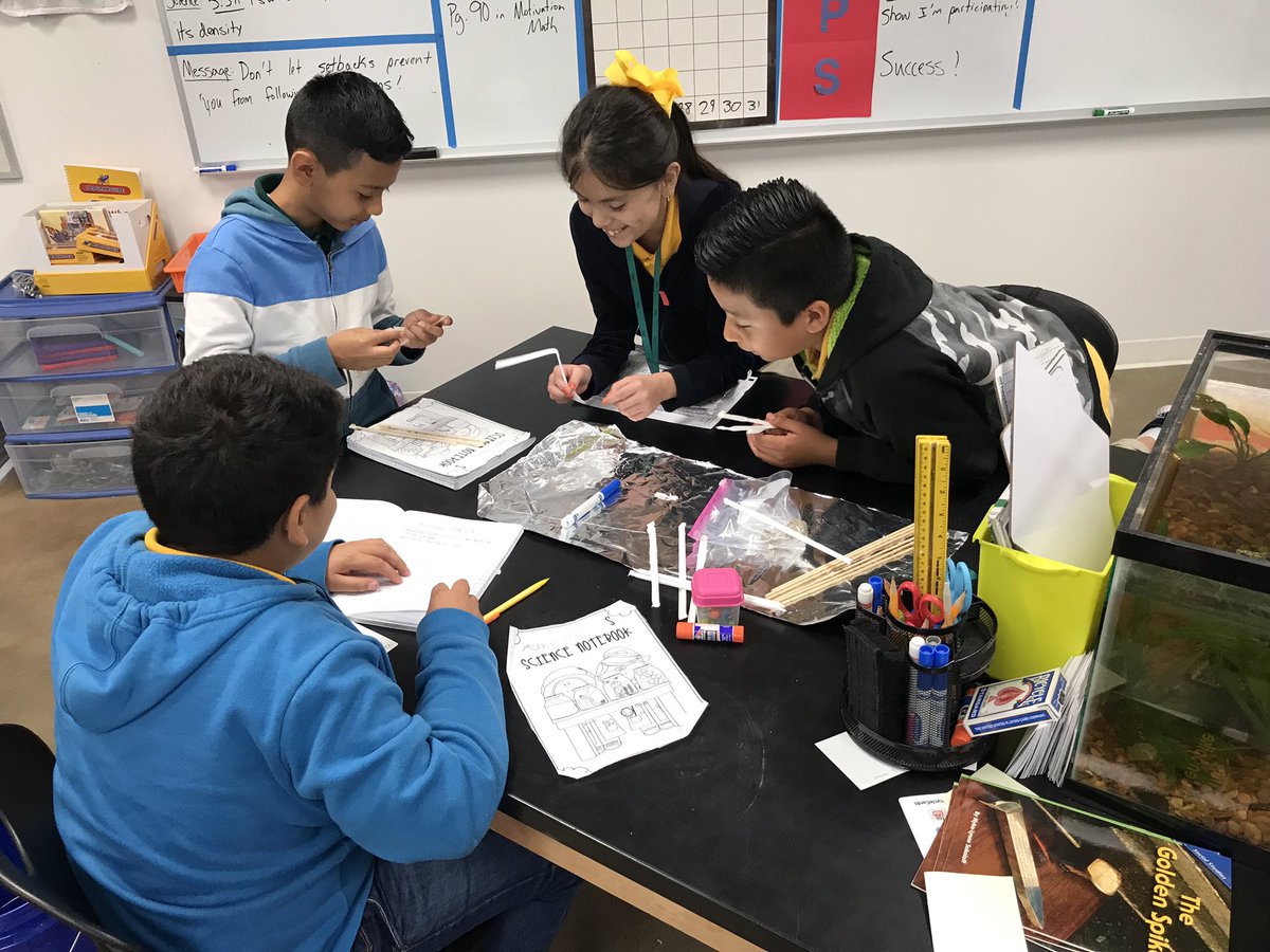 JKBaker_15's tweet photo. Today in science we built barges with the goal of seeing which group’s could hold the most weight to demonstrate how mass and volume affect density and buoyancy! @JamesBerryES @HoustonISD #NorthLightsTheWay https://t.co/2wUJJHxXFl