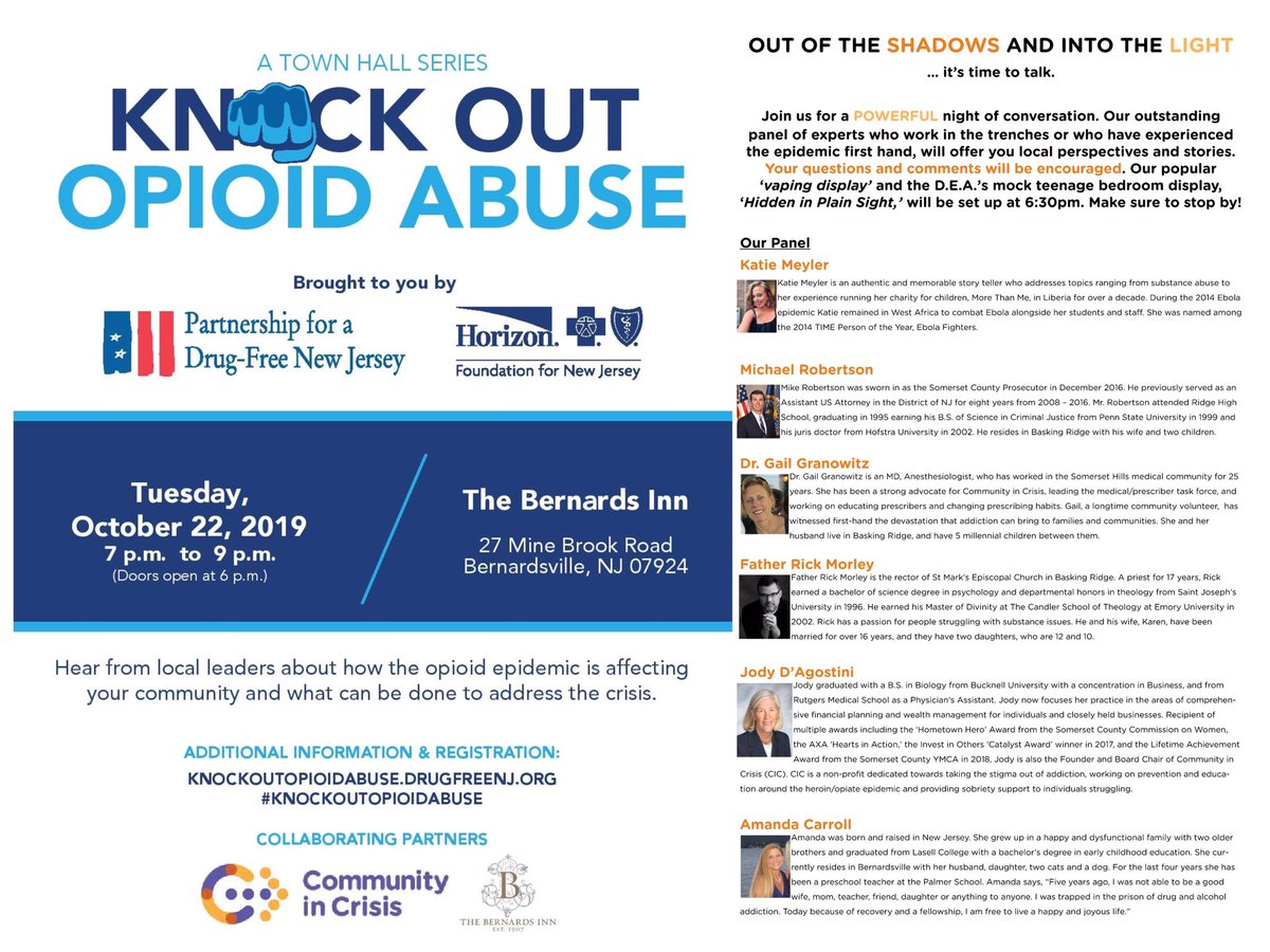 Mark your calendars for 10/22 for this important Town Hall!Hidden in Plain Sight, will open your eyes to where your child might hide drugs. Our amazing vaping display table will teach you all you need to know about the extreme dangers of vaping. Come ask questions about #opioids
