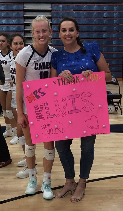 PHUVOLLEYBALL's tweet photo. It’s a 3-set sweep 🧹 for the Varsity Lady Canes over Sickles!  This is their 4th straight win as they head into the PCAC Semi-Finals tomorrow night!  Special thanks to our wonderful teachers on Teacher Appreciation Night! https://t.co/L3UnOyEUhJ