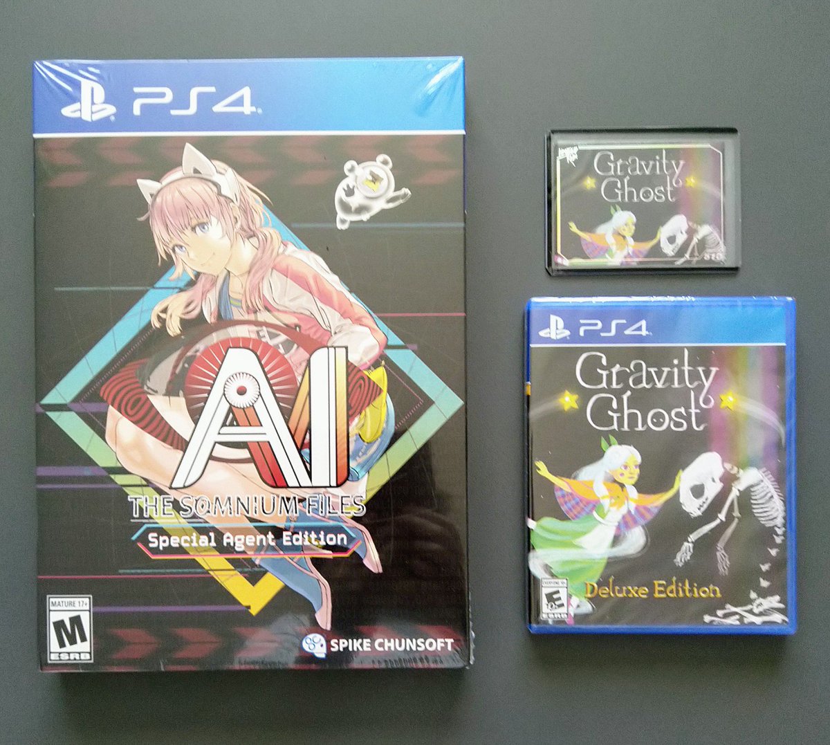 Food4Dogs's tweet photo. #CollectorsFront #PS4
#GravityGhost from @LimitedRunGames and #AITheSomniumFiles by @SpikeChunsoft_e https://t.co/k4pxzwhjlC
