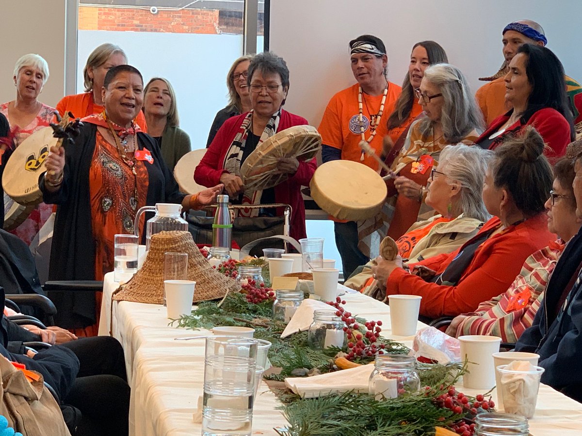 DarcyJudy's tweet photo. I was overjoyed to take part in a traditional feast to celebrate the re-opening of the @UIHHC where Indigenous elders provide wisdom and leadership — and deeply humbled by being honoured in a blanket ceremony to acknowledge our govt’s support! #mentalwellness #reconciliation https://t.co/8cRAPVYevz