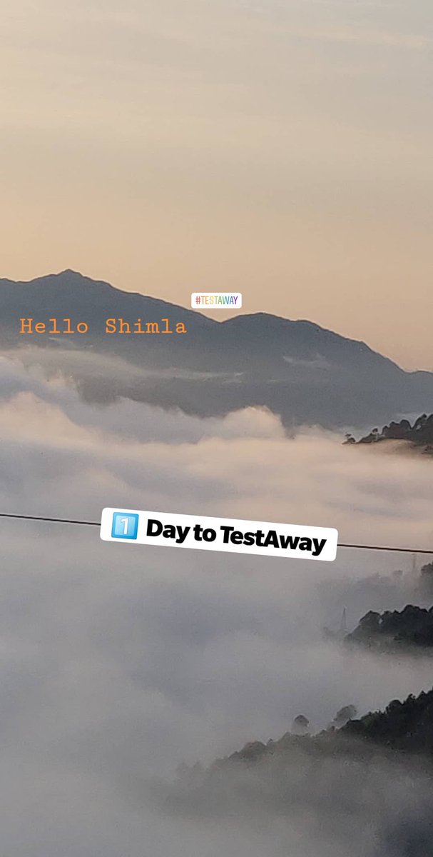 the_test_tribe's tweet photo. Hello #Shimla ππ»ββοΈ
Let's wish each other few wonderful days ahead. β€οΈβοΈ
1β£ Day to #TestAway #Shimla π€©
#TestAway #SoftwareTesting #Testing #Learning #networking #experience #event #himachal #TestLeadership #Testers #ResidenceLearning #Workshop #arrival https://t.co/1jZ4Z84PmD