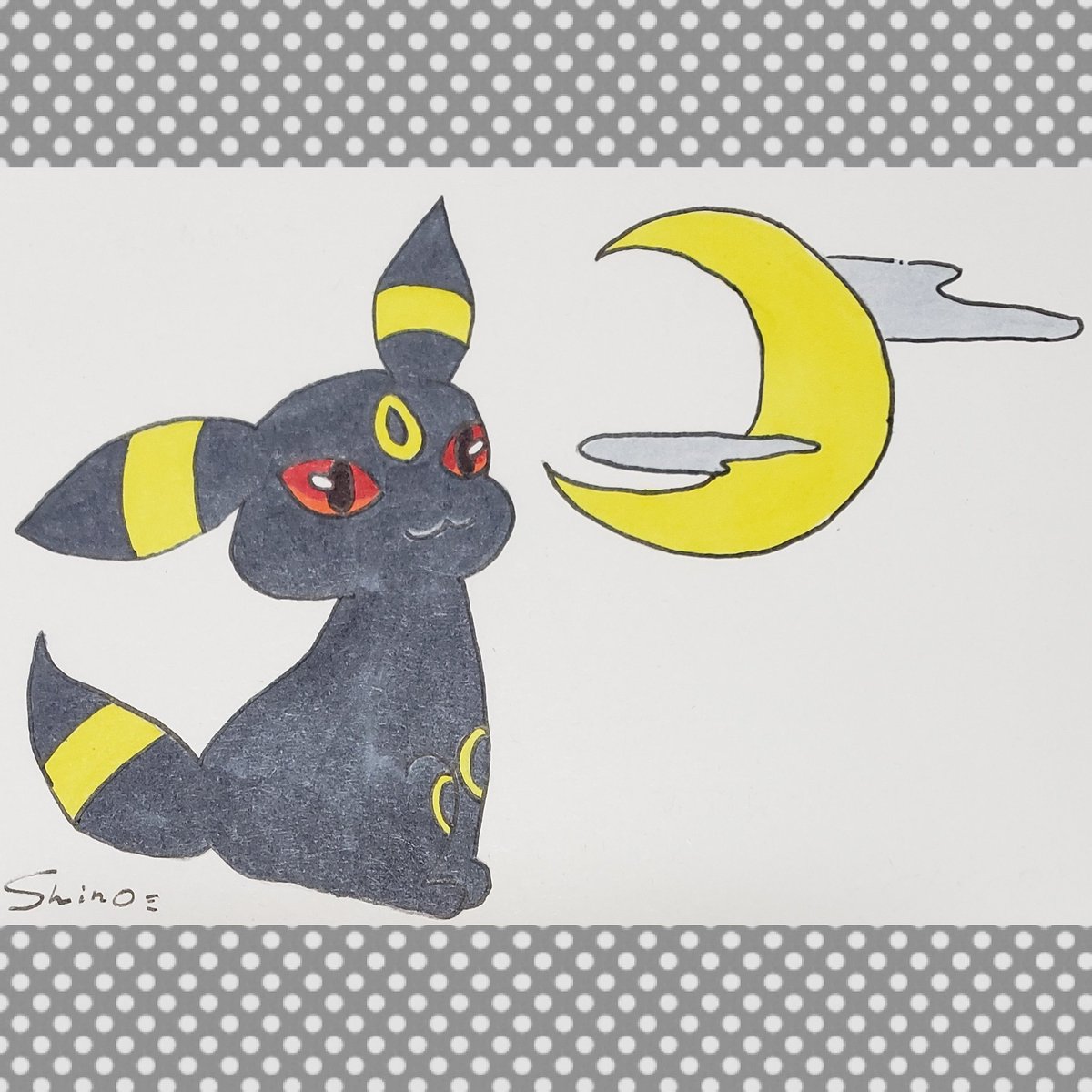 Shiiiart's tweet photo. こどものリクエスト🎨

#ブラッキー #ポケモン #落書きポケモン https://t.co/cnzIbHSBaM