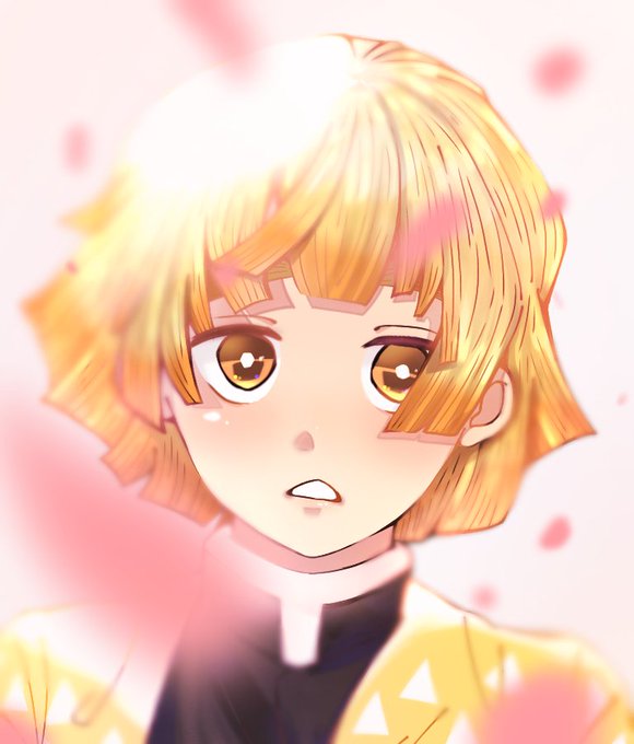 あのの@無言巡回さんがTwitterに投稿した我妻善逸(鬼滅の刃)のイラスト。