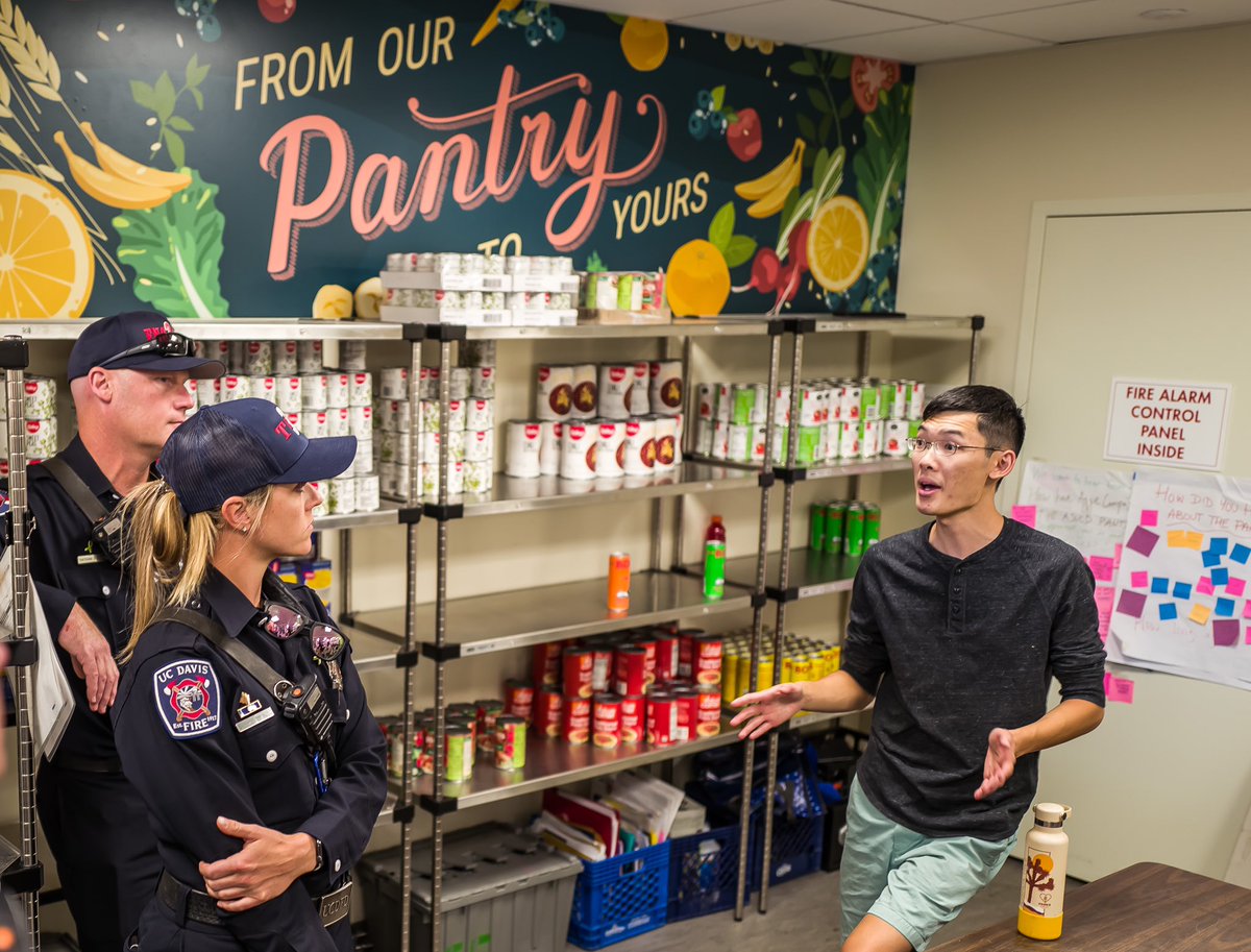 UCDavisFire's tweet image. Truck 34’s crew received an incredibly inspiring tour of the Pantry at #UCDavis from Unit Director Ryan Choi. #UCDFD is excited to partner with the Pantry and the Yolo Co Food Bank this Fall to collect food &amp;amp; other basic essentials to support the needs of our #Aggie community! 🥘