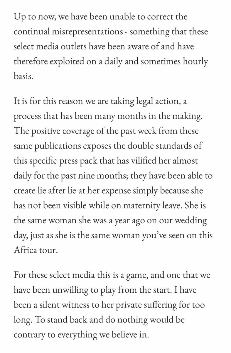 vicderbyshire's tweet photo. This statement from Prince Harry about what he describes as the bullying of Meghan by the tabloid press is incredible https://t.co/JEUVaJLNsO