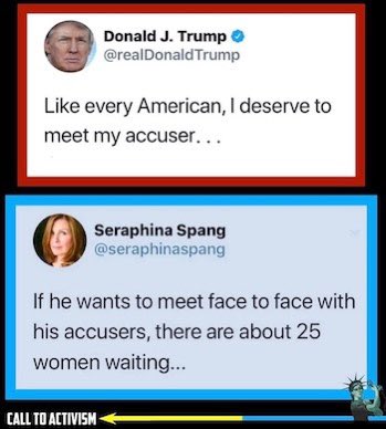 TravisVonHoopes's tweet photo. Like every other regular American @realDonaldTrump if U got what U deserve we would enjoy knowing a criminal was behind bars &amp; in prison. 

#DonTheCon
#LiddleDonaldTrump
#GetWhatYouDeserve #WomenAreWaiting
#IAmTheWhistleblower
#ImpeachmentIsComing
#ImpeachTrumpPenceBarrKavanaugh https://t.co/QtydfPgEKz