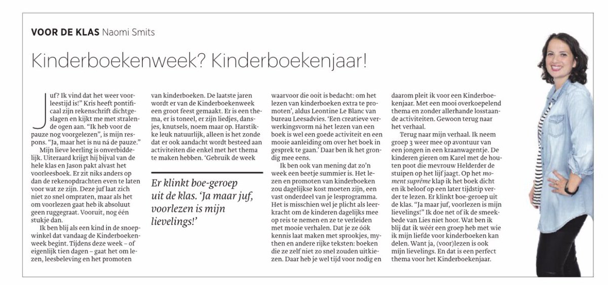 NaomiTekst's tweet photo. ‘Het is misschien wel je plicht als leerkracht om de kinderen dagelijks mee op reis te nemen en te verleiden met mooie verhalen!’

In mijn column vandaag voor @trouw @TrouwOnderwijs pleit ik voor een Kinderboekenjaar #kinderboekenweek https://t.co/ficDI2XgHB