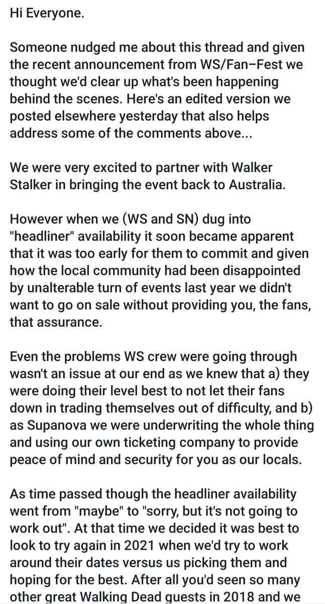 thedarylettes's tweet photo. WSC Australia update!Looks like it ain't happening in 2020 ๐ข #wsc #walkerstalkercon #wscaustralia https://t.co/qlTMFmPt25
