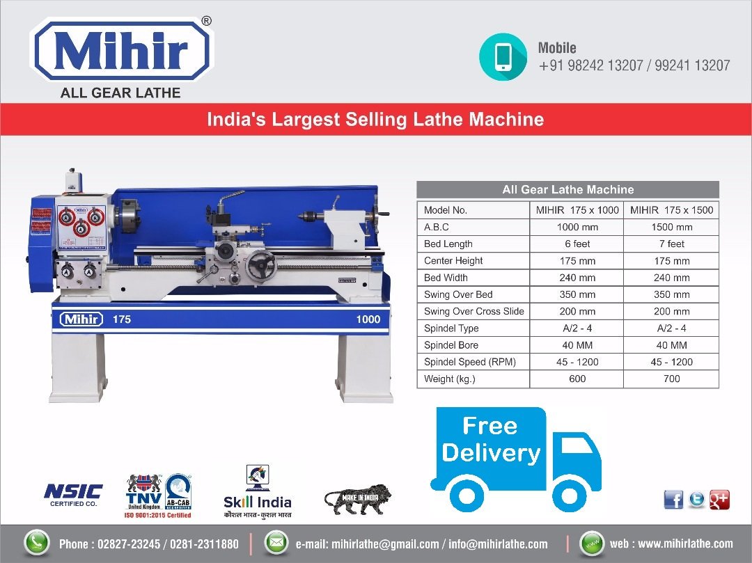 Mihir_Lathe_'s tweet image. In a properly automated and educated world, Machines may prove to be the true humanizing influence. Maximize your quality and Lower your costs today. Get All types Of Heavy Duty Lathe Machines at mihirlathe.com🤝

#GandhiJayanti #MachineLovers #ReduceLabor #FreeShipping