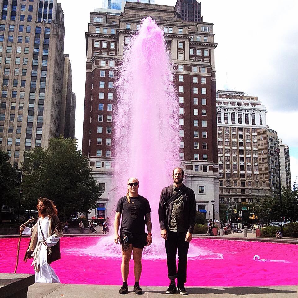 hirs666's tweet photo. The 3 original members of #hirs666 #hirs #thehirscollective BTW Love fountain was LITERALLY hot pink that day and dumb dumb jesus was honestly there #WWTHCD #WWJD #WWJPD #WWESEMD What Would The Collective Do? https://t.co/fIv2DJe6da