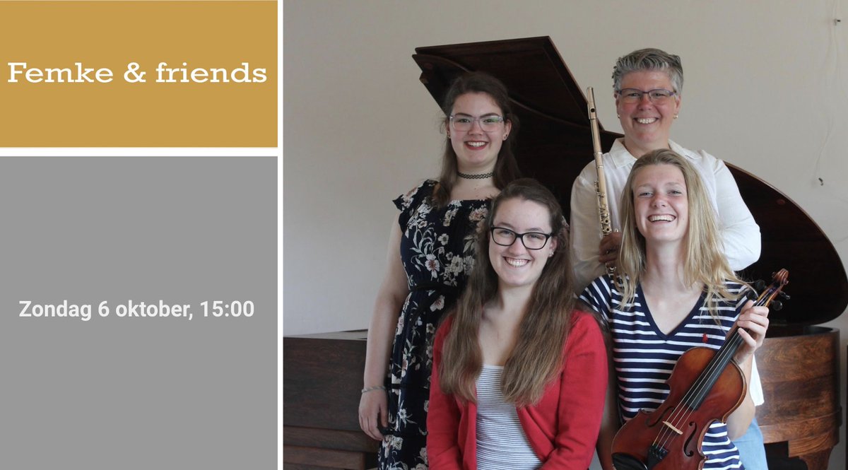 Zondag 6 oktober in Het Oude Gemaal #Heerhugowaard Drie jonge meiden, Femke, Evelien en Lotte delen hun liefde voor de licht klassieke muziek samen met hun moeder Natasja. eventbrite.nl/o/het-oude-gem…