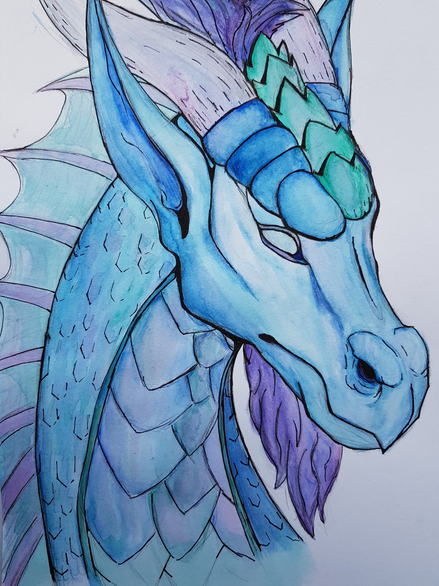 Tomtom on Twitter "Watercolor painting of a dragon 🤗 watercolor 