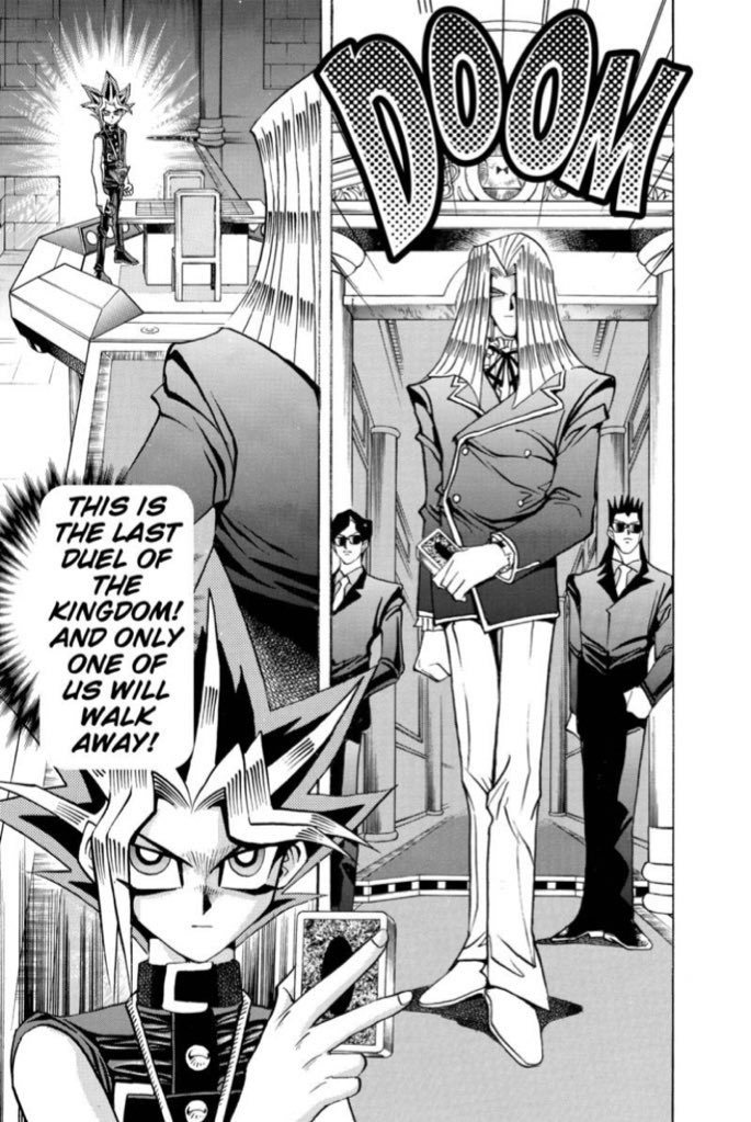 Imagine reading Duelist Kingdom weekly for over a year and finally making it to Yugi vs Pegasus.This is possibly my favorite two paged spread in the series so far.