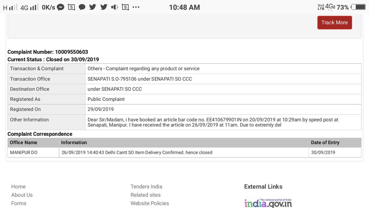 Salome Saxena🇮🇳 on Twitter "IndiaPostOffice What a blunt reply i got from India post office. I