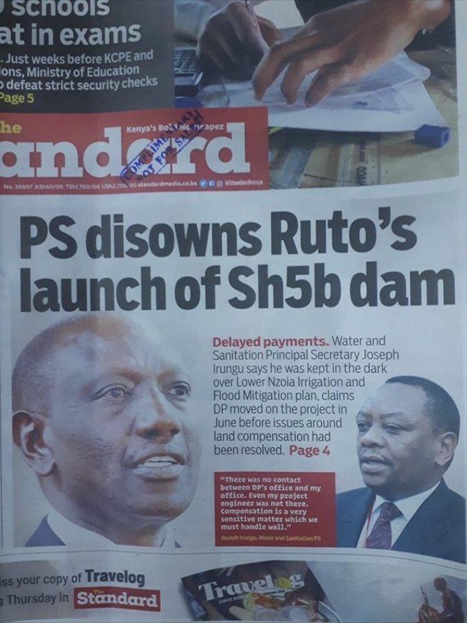 Just when you thought you have had enough about mythical dams, another of #RutosGhostProjects emerging