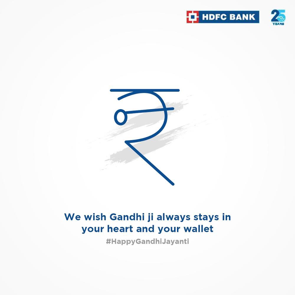 HDFC Bank wishes everyone a very happy GandhiJayanti Gandhijayanti2019 GandhiAt150 FatherofTheNation Gandhiji https ...