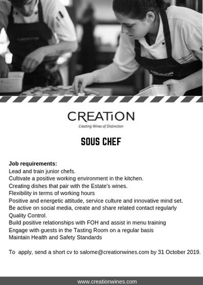 Fantastic opportunity to become part of one of the most innovative and creative kitchen's in the country!!!