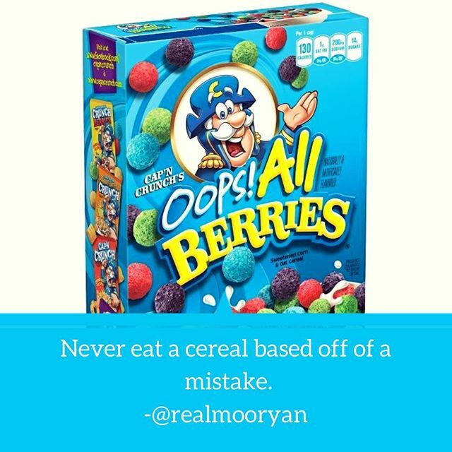 A mistake like that Cap’n and they should strip you of your rank. .
#lifetip #oopsallberries #capncrunch  #funny #haha #realmooryan #sugar ift.tt/2mMWaQc