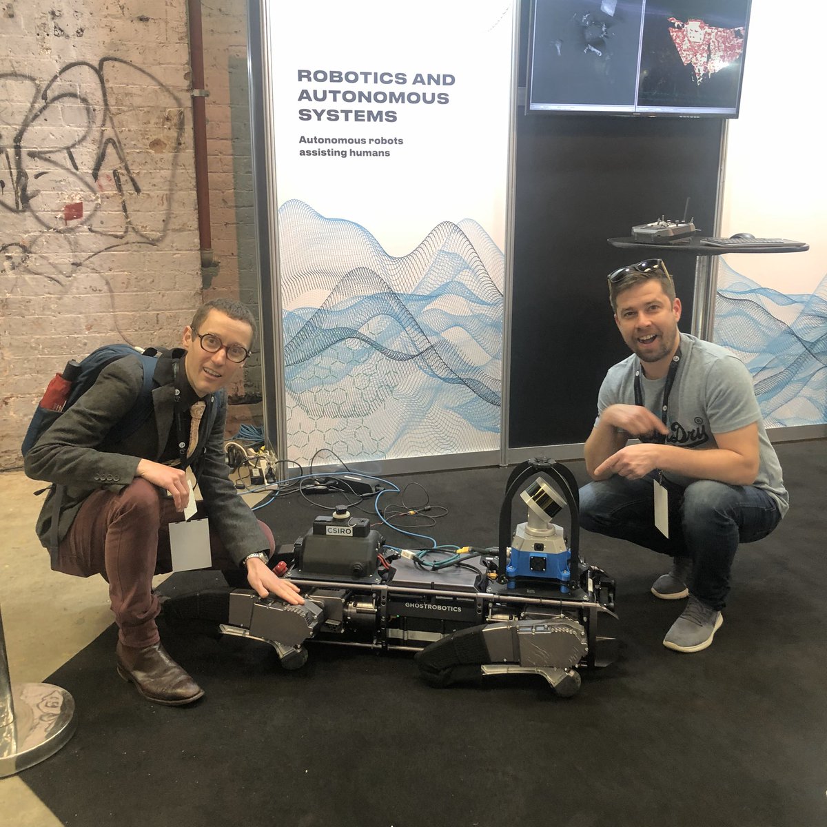 T4L_DoE's tweet photo. The #T4L team had a blast at @CSIRO’s #Data61Live event today, encountering high end autonomous #Robotics, #AR glasses and more! One tool you can use tomorrow is “National Map” a map that can be overlayed with data from sources including the Census! https://t.co/GTT8SR3tMO https://t.co/CyGv5jqobl