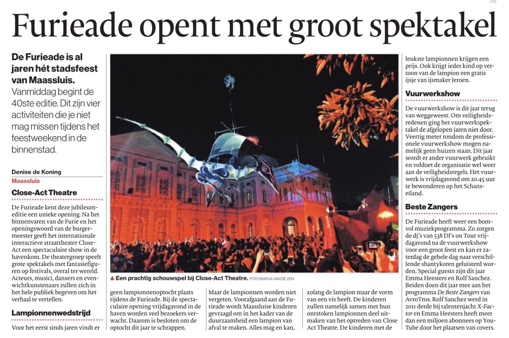 Jubileumeditie <a href="/Furieade/">Furieade</a> is feest voor héél #Maassluis 

(AD 02-10-19)