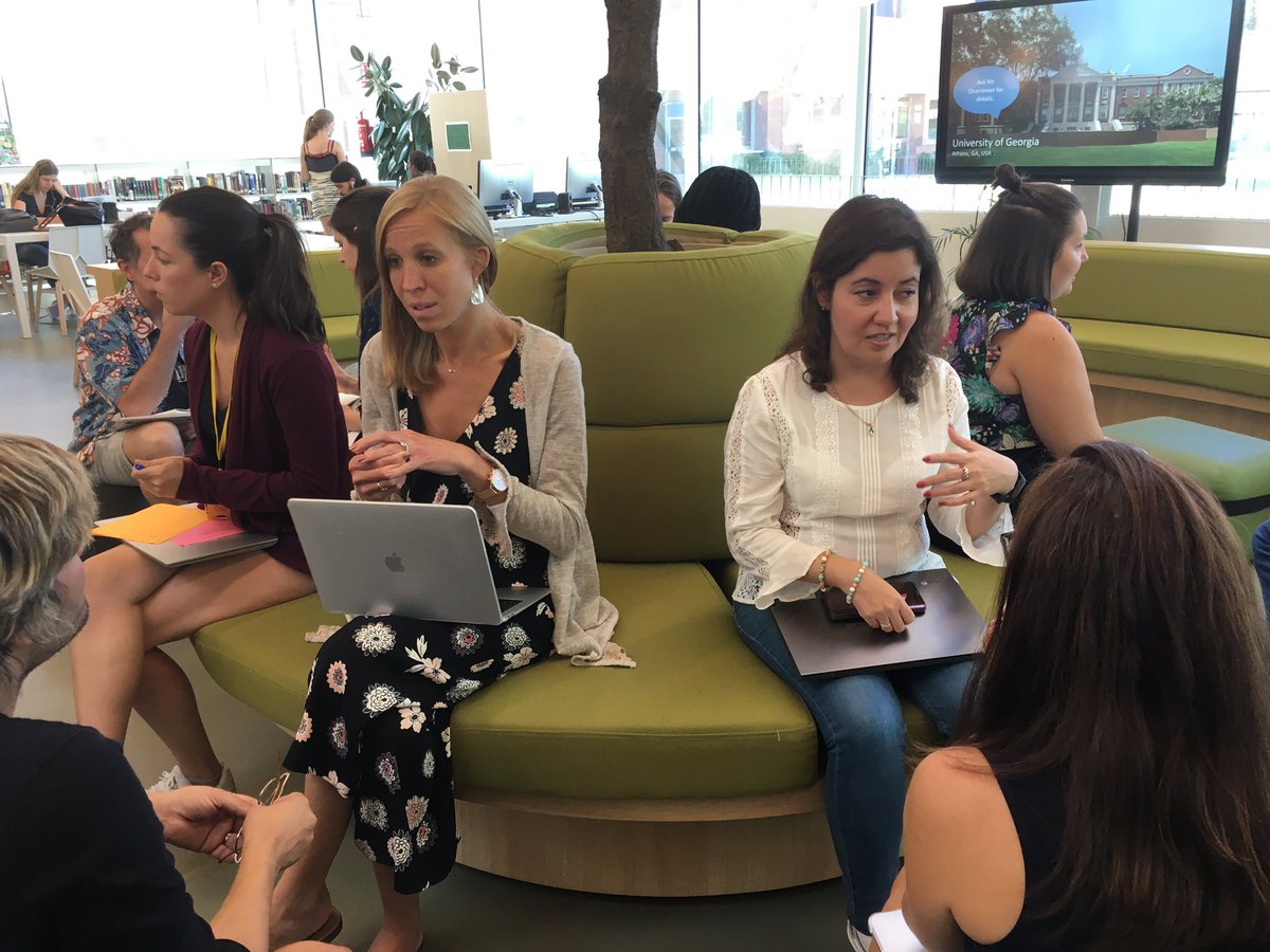 ldday13's tweet photo. Couldn’t have asked for a more engaged and excited group of educators in our tech collaborative at @schoolmadrid this week or better co-facilitators! @jenny_derby and @aholst - you make collaborating so fun! #edtech #empoweredlearners #isteeducators https://t.co/RK8OJR5lk4