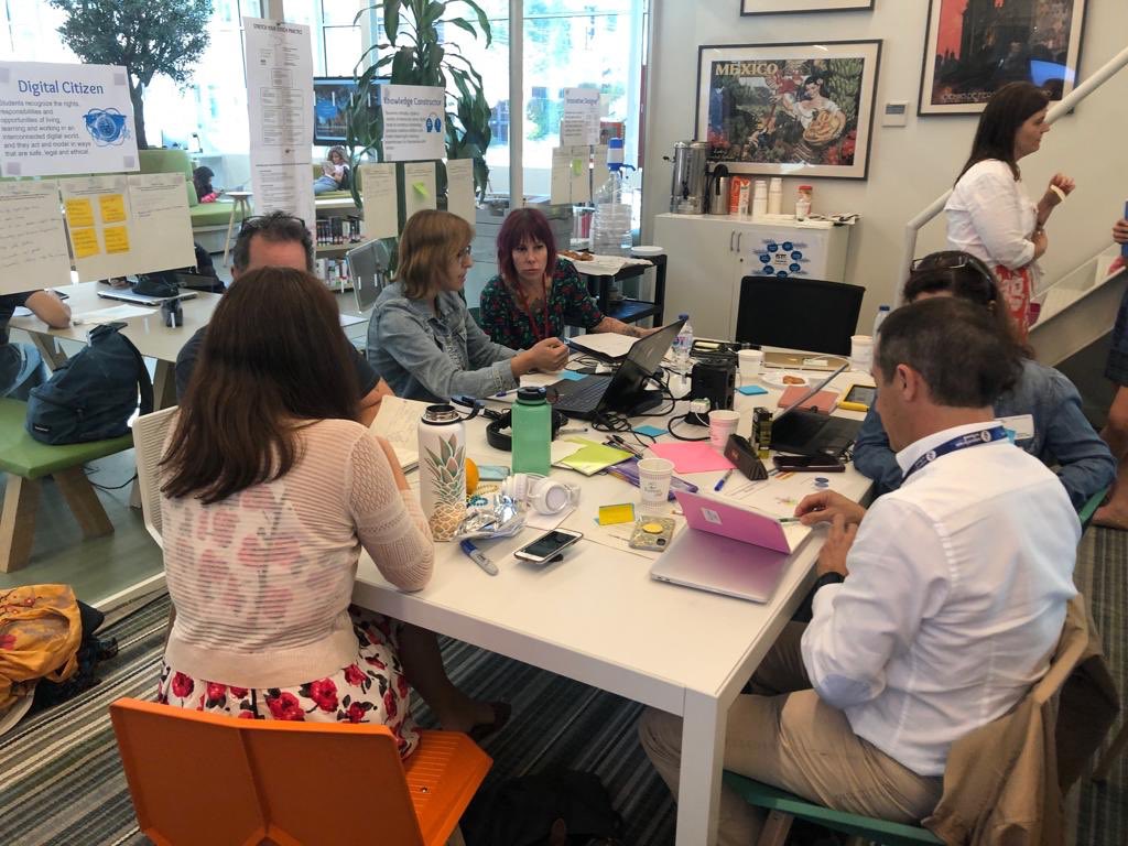 ldday13's tweet photo. Couldn’t have asked for a more engaged and excited group of educators in our tech collaborative at @schoolmadrid this week or better co-facilitators! @jenny_derby and @aholst - you make collaborating so fun! #edtech #empoweredlearners #isteeducators https://t.co/RK8OJR5lk4