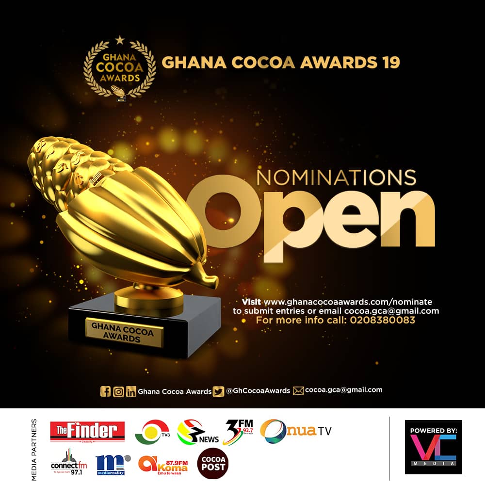 nkmediaghana's tweet image. GHANA COCOA AWARDS 
NOMINATIONS OPEN 

#GHANACOCOAAWARDS
@GHANACOCOAAWARDS
#COCOAPOST
@COCOAPOST
#NICKMEDIAGHCONSULT