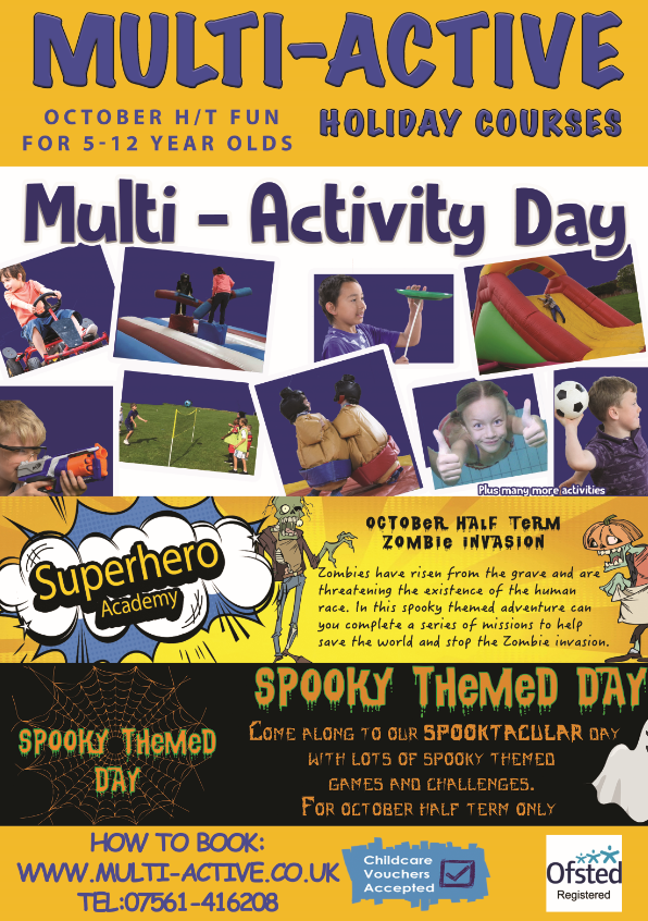 Coming to Hampton Gardens School this October Half term.
for more information please contact 07561416208