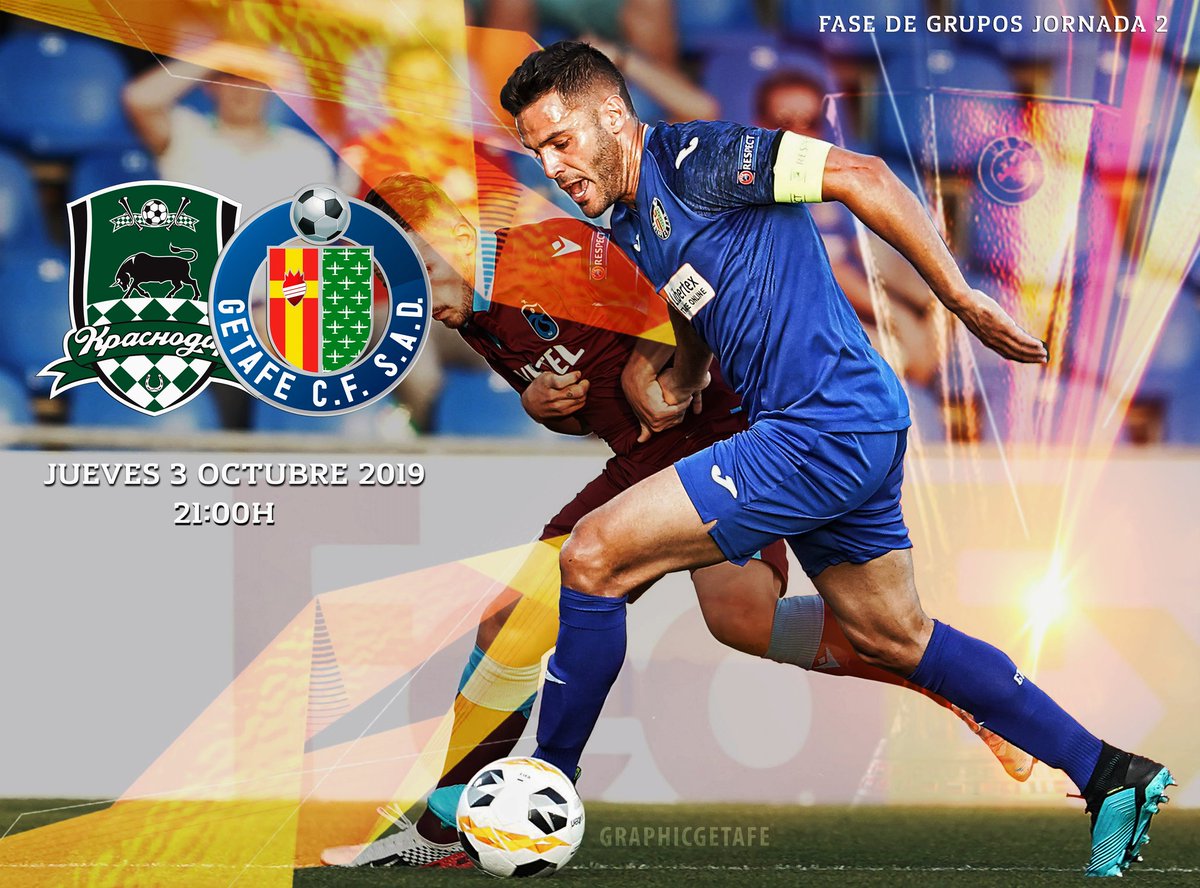 GraphicGetafe's tweet photo. ¡¡¡MAÑANA SEGUNDA JORNADA DE LA EUROPA LEAGUE!!!
🆚 @FCKrasnodar
🗓️ 03/10/2019
⏱️ 21:00h
🏟️ Krasnodar Stadium
#VamosGeta #graphicgetafe #KrasnodarGetafe #Eurogeta #Eurogetafe https://t.co/tJwcTFe7qg