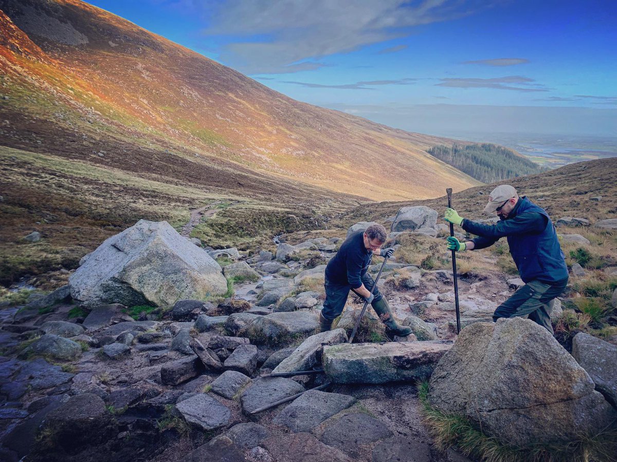 NTMournes's tweet photo. Big Rock Wednesdays! We often have very good arm workouts, and shift boulders to build strong paths. This week and last week were no exception! #WorthwhileWork #PlacesMatter #SlieveDonard #Mournes @mattmickc https://t.co/f3rl4S0mf1