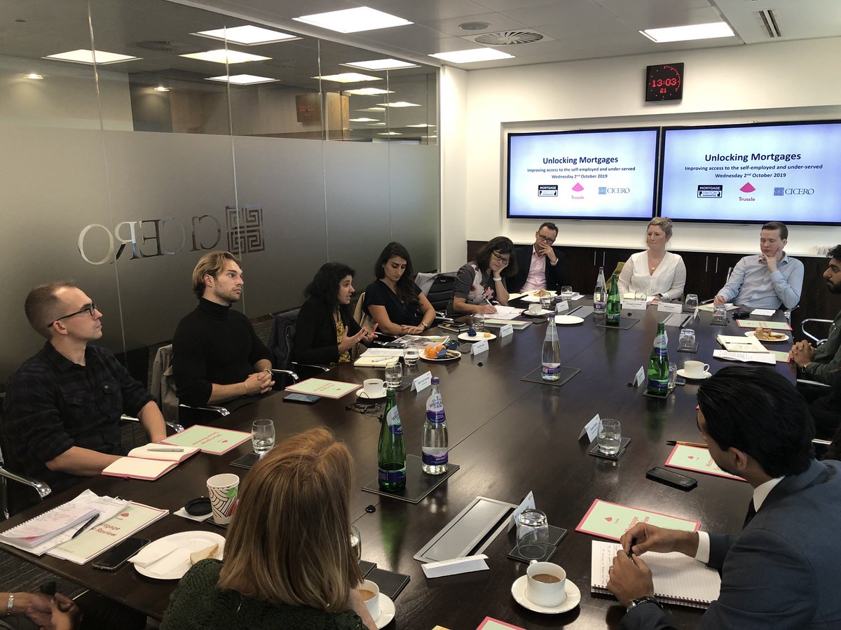 Great to be speaking at <a href="/Trussle/">✝️</a> <a href="/CiceroGlobal/">H/Advisors Cicero</a> roundtable with <a href="/SarahDavidson/">Sarah Davidson</a> on self-employed access to mortgages this afternoon following success of our #ThinkSelfEmployed initiative 

More here: bit.ly/2KsYbMh