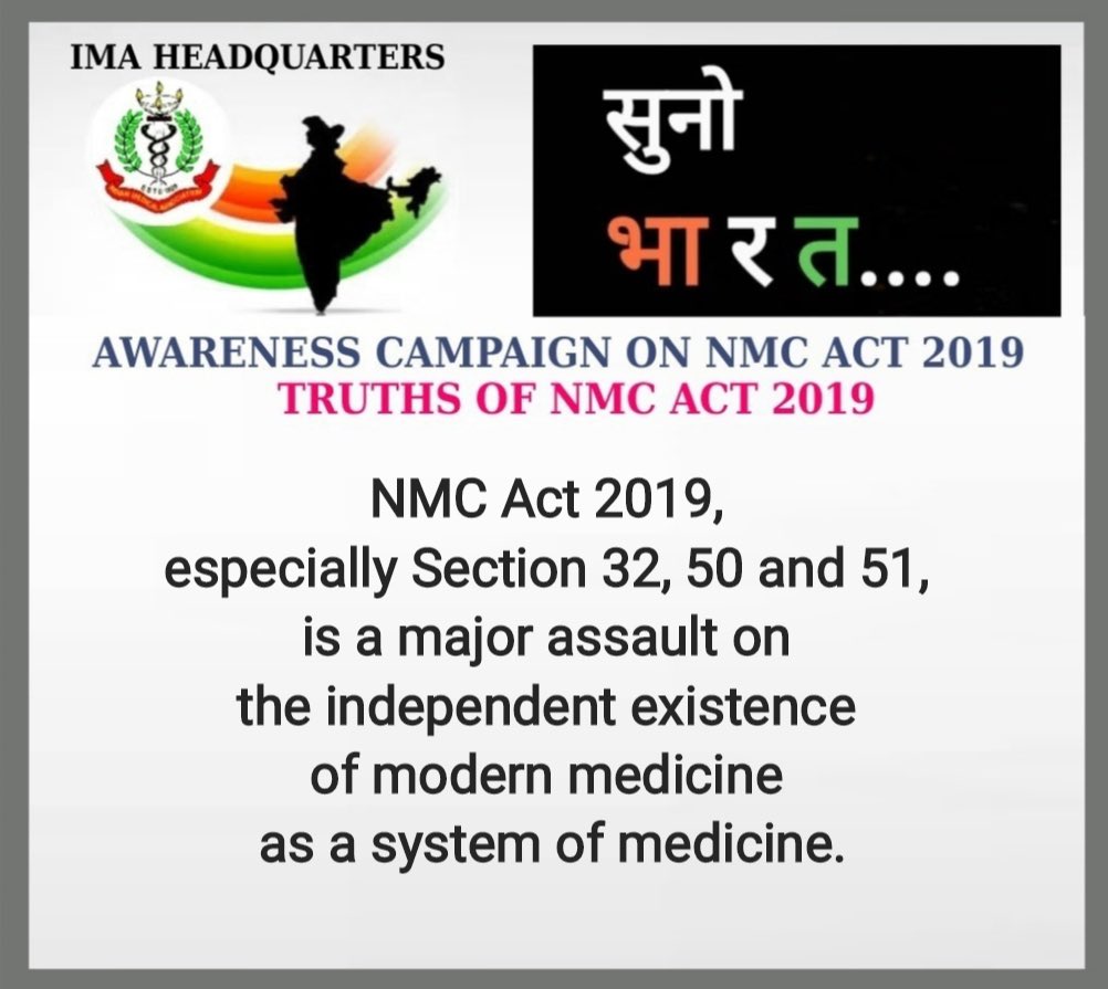IMAIndiaOrg's tweet photo. #MustRead Truths of #NMC Act 2019 To create awareness in Doctors fraternity... https://t.co/cmxqc7PqRN