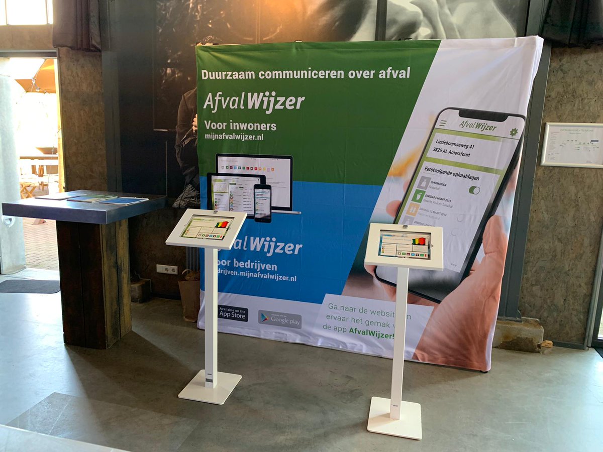 Vandaag staan we op de #Afvalconferentie. Naast de gewone app, nu ook de app #Afvalwijzer voor Bedrijven. Meer info daarover: bedrijven.mijnafvalwijzer.nl.