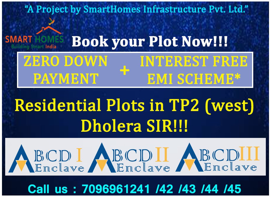 DSCPhase4's tweet photo. "Three things that matter in property: Location, Location, Location".

Investing in ABCD Enclave – I means you are getting all the three!!!

#Booking Open Now for #ResidentialPlots @ SmartHomes Infrastructure : Town Planning 2 (TP2 - WEST) DHOLERA SIR

Contact Us On : 7096961245 https://t.co/DoNXS20Gkl