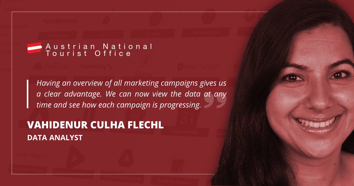 myadverity's tweet image. Vahidenur Culha Flechl shares some powerful insights into the competitive advantages that Adverity has given to the @austriatourism.
Download the full case study to learn more ➡️ hubs.ly/H0l1ZYv0.

#IntelligentDataAnalysis #SmartWithData #DataDrivenMarketing