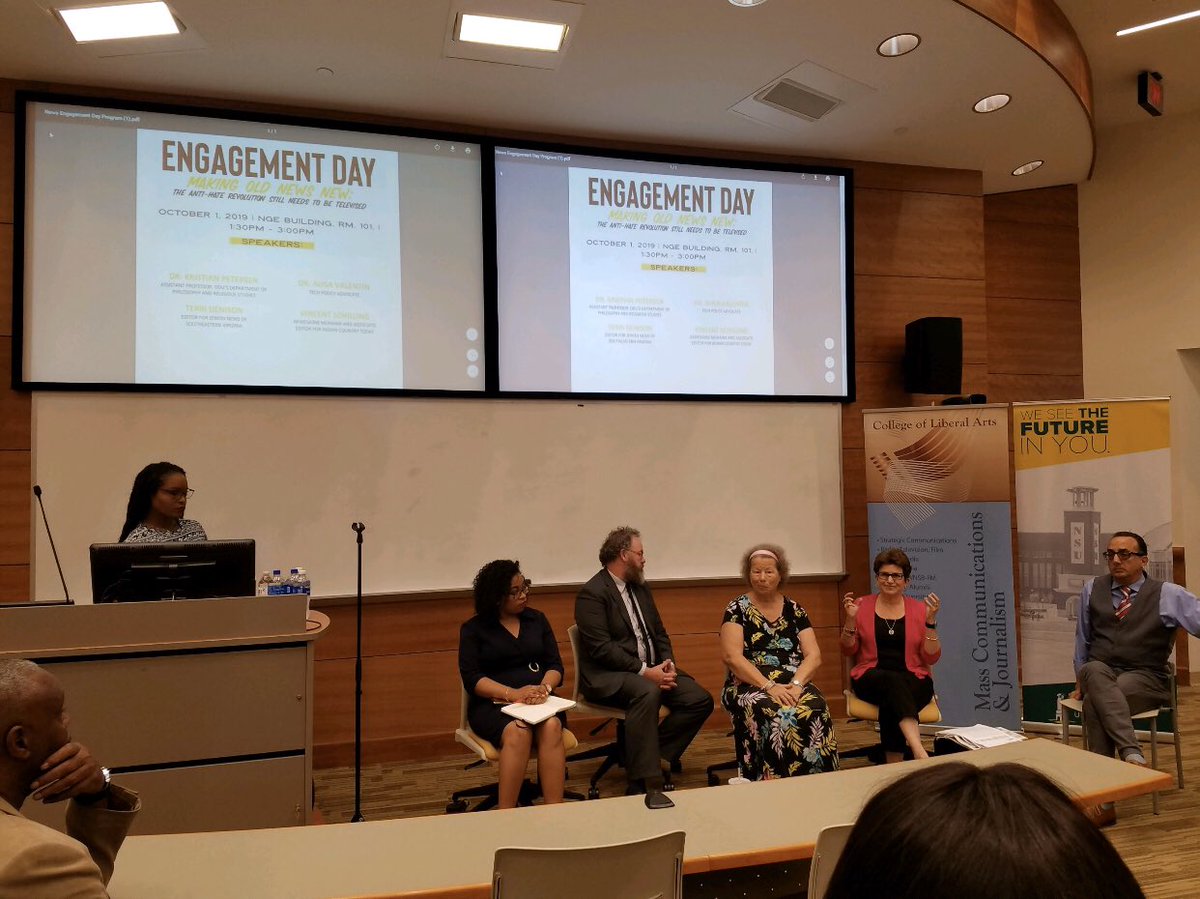 MorganDK09's tweet photo. Yesterday, Norfolk State University celebrated #NewsEngagementDay. We had an awesome panel discussion! Thanks @AlisaValentin for joining us! https://t.co/kBfQ3PTsmG