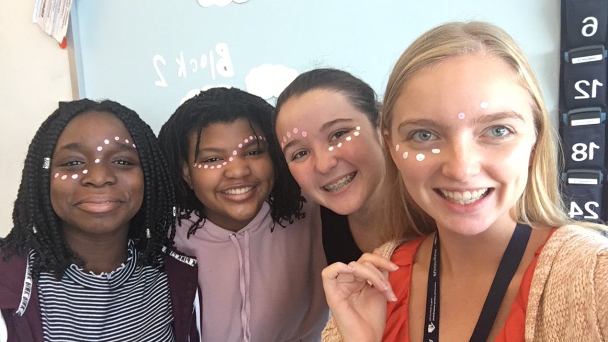 Ms_Kanouff's tweet photo. When your students paint your face for breast cancer awareness month 💕 https://t.co/GJ2JDrWek6