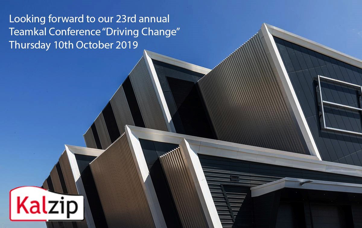 The countdown has started for this year’s Teamkal conference ‘Driving Change’ Looking forward to seeing you on the day..  #kalzip #wemetalyourbuilding.