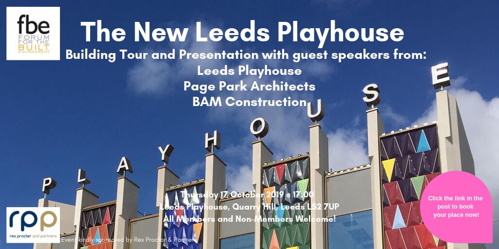 Don't forget to book your place on the next <a href="/FBELeeds/">FBE Leeds</a> networking event at the wonderful new <a href="/LeedsPlayhouse/">Leeds Playhouse</a>! Includes exclusive backstage tour and presentations from the project team. fbeonline.co.uk/regions-branch…
#leeds #networking #construction