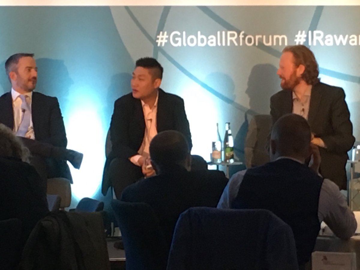 StuTaylorIR's tweet photo. The positive side of MIFID II under discussion at #GlobalIRForum - higher quality meetings justify additional cost of capital, but diligent targeting more critical than ever https://t.co/047JxIyXlq
