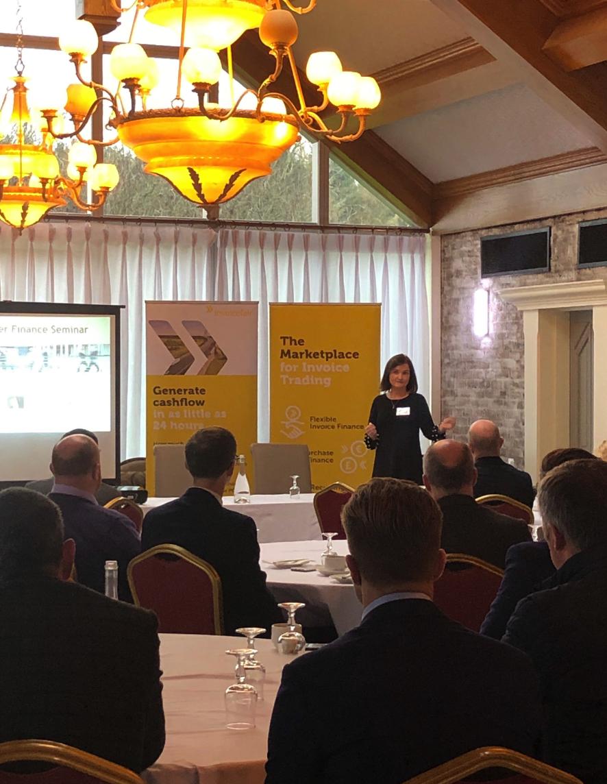 befinancefair's tweet image. Our CEO Helen Cahill welcoming the room of SME business leaders this morning at our #POFinance event #SMENews  #Invoicetrading #Smefunding