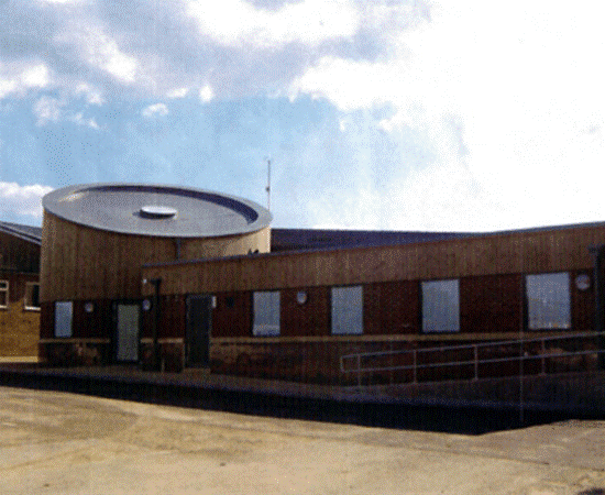 rollerbarrier's tweet photo. After Wymondham library opened, local youths started using the flat roof as a makeshift skateboard park. To stop unwanted access while remaining aesthetically pleasing, #RollerBarrier offered an ideal solution. https://t.co/QZwFmEqExD https://t.co/WyG8vxeefW