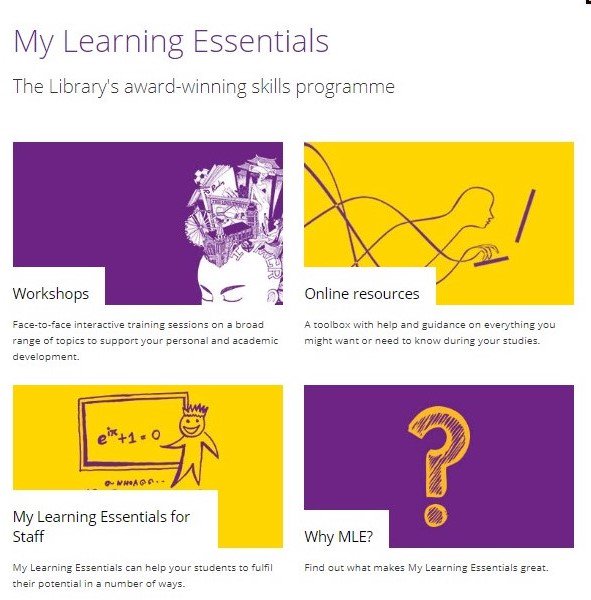 UoMLibrary's tweet image. Explore the My Learning Essentials pages to find out more about the Library&apos;s skills development programme, and to see what workshops we have coming up: bit.ly/2SPN3Nn #UoMGetStarted