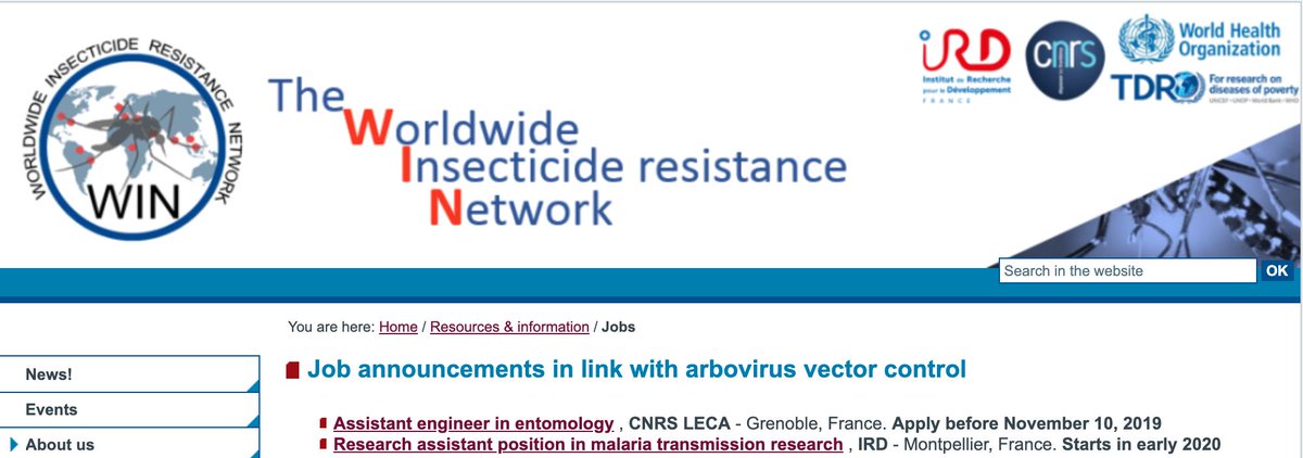 infravec2's tweet image. #VectorBiology #CareerOpportunity via @TheWIN_network with @infravec2
 Partner @ird_fr @MIVEGEC #CEFE is recruiting 2 technicians in #Ecology &amp;amp; #Evolution of Avian #malaria #Anopheles #Mosquitoes

Application deadline: 15 October 2019

For details visit: tinyurl.com/WINnetworkJobs