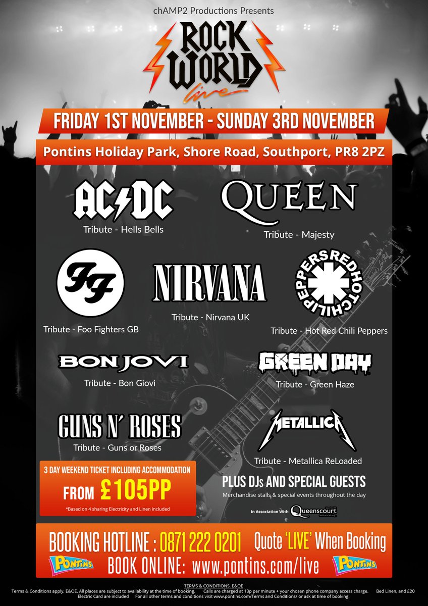 ✅ We just cannot wait for this, it will be one of the best #live 🤘 #rock 🤘 #music 🤘 #concerts 🤘 this year, featuring the very best tribute bands.

pontins.com/rock-world-liv…

#Rock #RockMusic #LiveMusic #LiveRockConcert #GoingOut #WhatToDo #WhereToGo #Weekender
